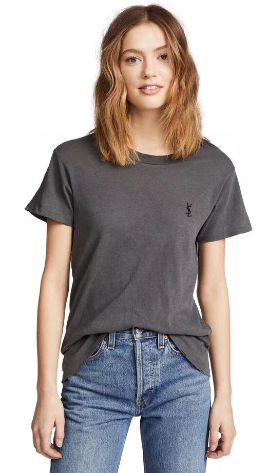 独家渠道！原单正品YSL圣罗兰限定款情侣短袖T恤，高定莫兰迪灰色官网售价350美刀！ 商品图10