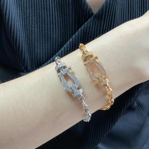 费雷德满钻马蹄扣链条手链大小号可选（XTY） 商品图0