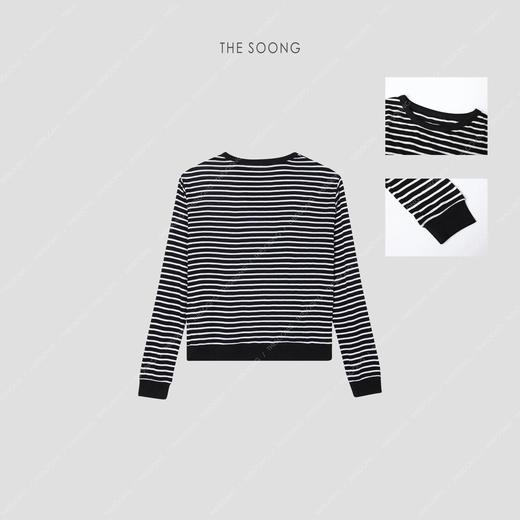THESOONG "线条美学"高织天丝羊毛条纹长袖上衣HBTX222946 商品图7