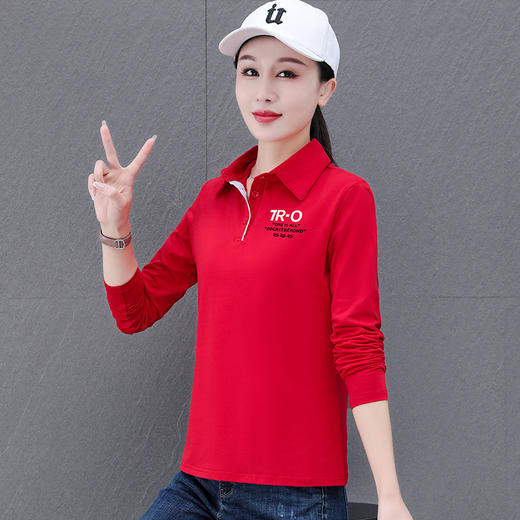 长袖PPOLO衫工作服t恤纯刺绣印花TR8753 商品图1