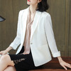 真丝设计感白色小西装外套，薄款通勤九分袖西服桑蚕丝工作服KQN-92165 商品缩略图0