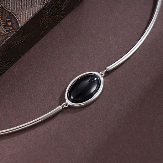 子佩集S925银【心愿之权】项链【XL-5816】纯银原创2黑玛瑙2502 商品图2
