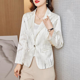气质小个子真丝西装外套，小香风桑蚕丝西服上衣KQN-92172