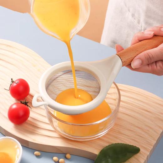 木柄 手持面粉筛8cm 筛网蛋液筛面粉筛子 家用厨房烘焙工具 1个 商品图3