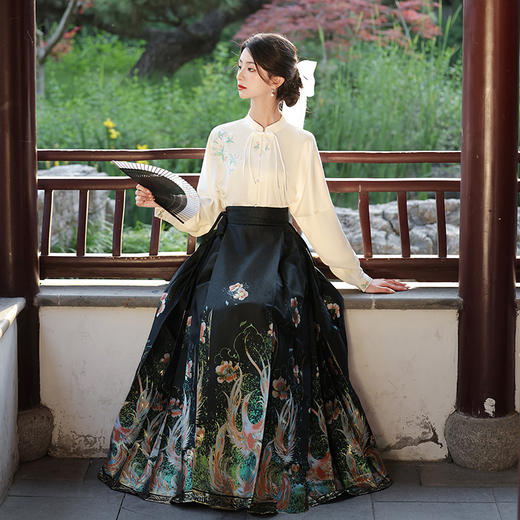 新款明制汉服织金原创国风马面裙高端大气2025套装MLS-157 商品图0