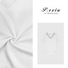 03-4潘依绣丁丁宠粉简约设计优雅风气质通勤V领钉珠短袖T恤 W-62238 商品缩略图0