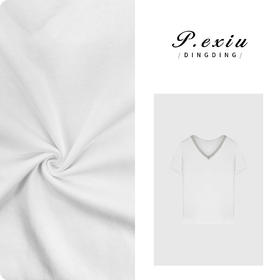 03-4潘依绣丁丁宠粉简约设计优雅风气质通勤V领钉珠短袖T恤 W-62238