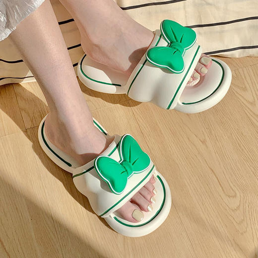 蝴蝶结凉拖鞋女夏季网红可爱时尚外穿踩屎感厚底防滑室内居家拖鞋 商品图1
