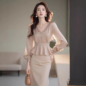 春秋套装轻奢高级感女人味小香风收腰衬衫搭半身裙套装