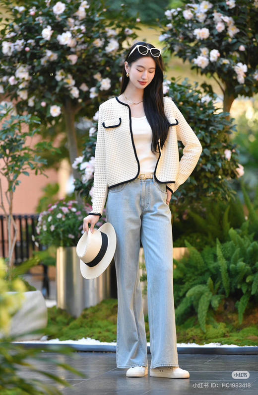 310-2 独家圆正 小禾 黑白撞色口袋开衫 商品图10