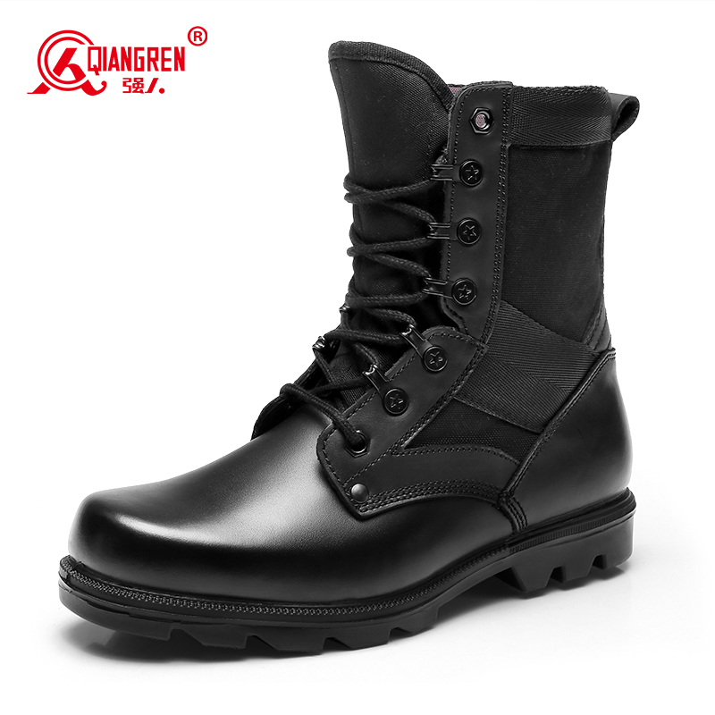 强人3515男靴头层牛皮透气耐磨靴子