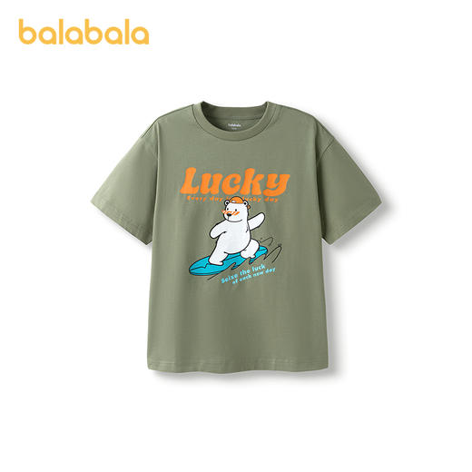 巴拉巴拉童装儿童短袖t恤男童上衣大童女童2025新款速干夏装纯棉 商品图4