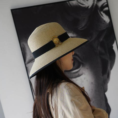 纯原日本帽子品牌Beaurance金属贝壳大檐遮阳草帽030806 商品图9