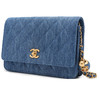 CHANE*香奶奶早春款小金球WOC 纯色丹宁牛仔肩带可调节丝绒 发财包单肩斜挎包 常规 女款 蓝色（CB） 商品缩略图1