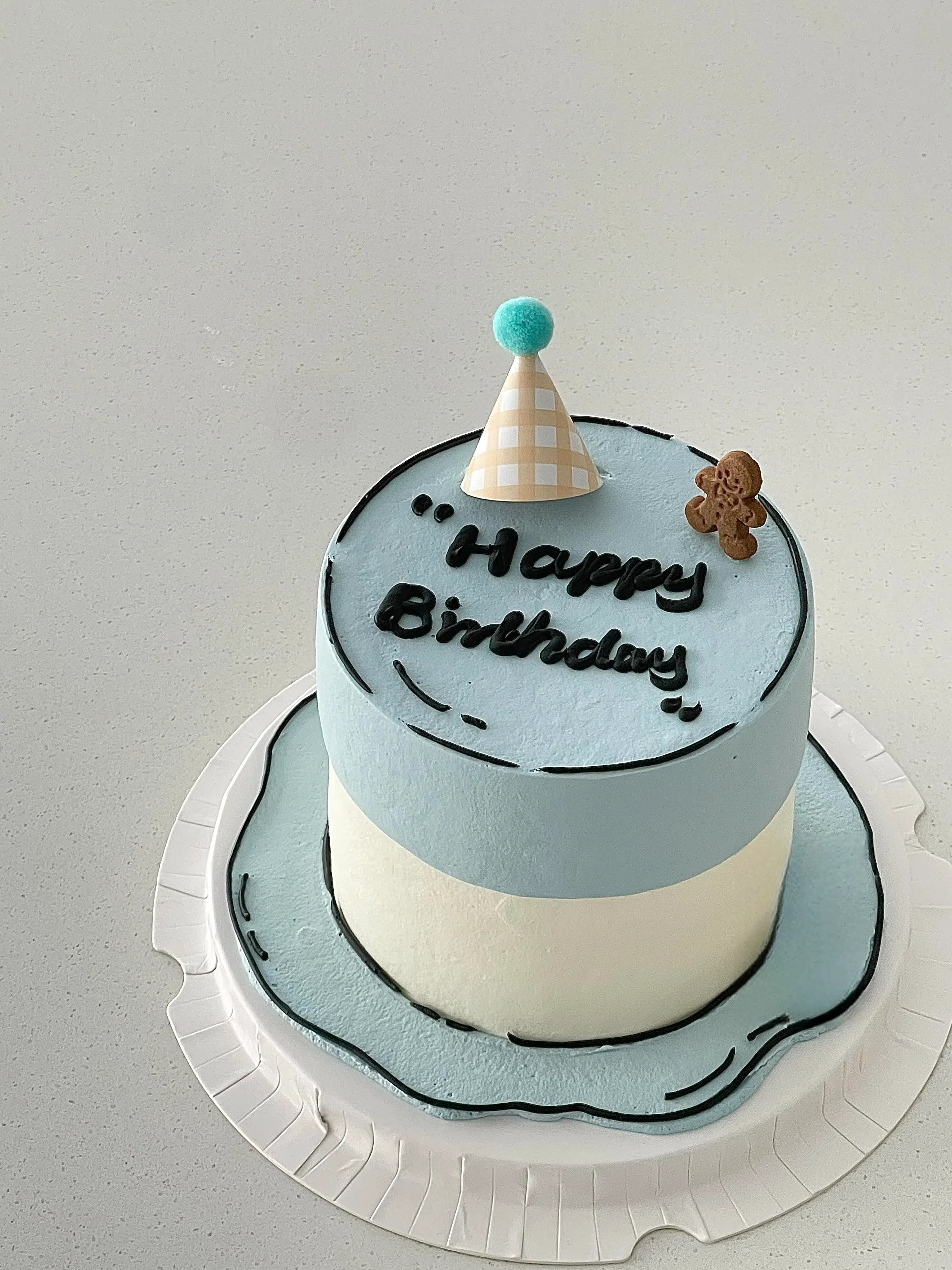 淡蓝色漫画版蛋糕