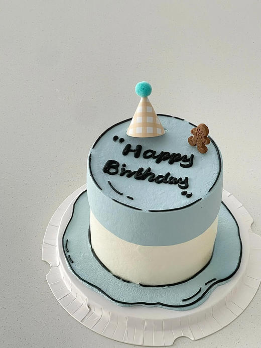 淡蓝色漫画版蛋糕 商品图0