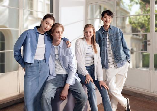 佐丹奴男装25年新款蔚蓝经典水洗工装多口袋翻领牛仔外套01075012 商品图3