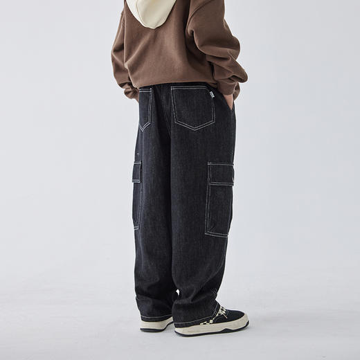 【代发】男款大口袋牛仔裤 蓝汽水童装不落色男童经典复古裤子中大童休闲裤亲子装 商品图3