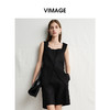 VIMAGE纬漫纪2025夏季新款简约百搭显瘦黑色上衣V2313944 商品缩略图1