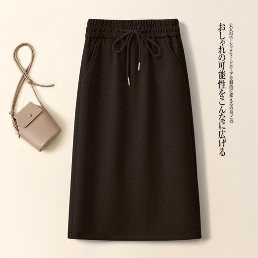 丁摩 灰色卫裙半身裙女春秋新款中长款遮跨显瘦高腰a字裙中长裙5ZF-D862 商品图1