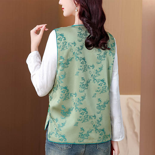 新中式国风无袖马甲，气质立领绣花盘扣上衣KQL-422H2590 商品图2