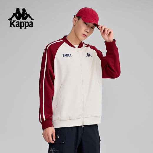 Kappa卡帕背靠背复古运动服2025新款抗静电针织开衫外套男款上衣K0F32WK01 商品图0