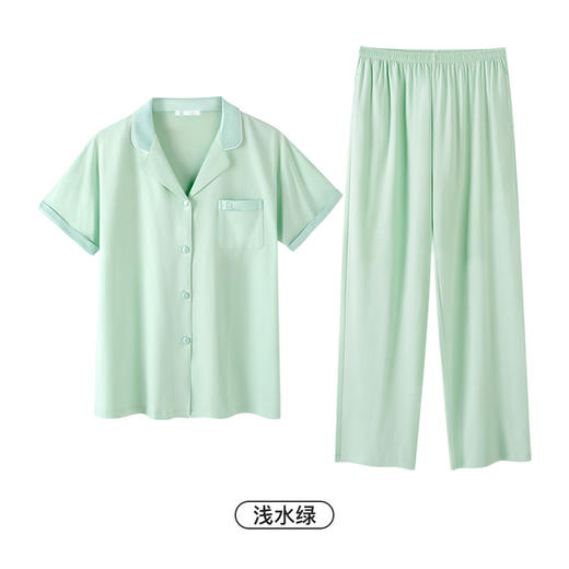 I'd爱帝女士莫代尔棉短袖长裤翻领家居服套装 商品图8