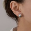 【甄珠贝】高级的调色莫兰迪银灰蓝淡水切割马贝耳钉 925银包边后13-14mm 预售中 商品缩略图1