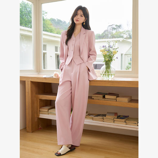优雅高级感通勤风西装裤女压褶显瘦垂感休闲长裤V0250020 商品图3