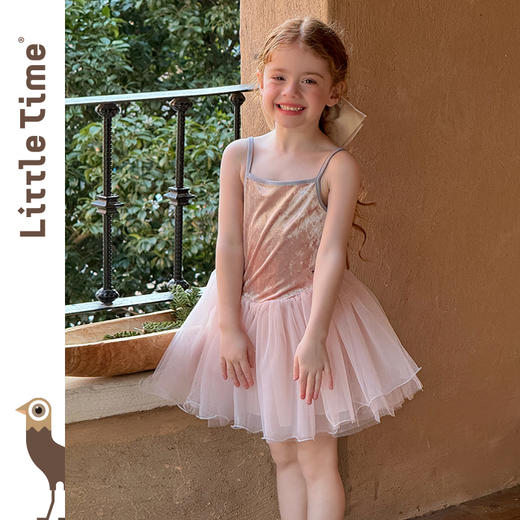Littletime女童连衣裙夏装2025新款女孩生日芭蕾舞蹈吊带公主裙 商品图4