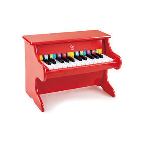 Hape儿童木制机械小钢琴 3-6岁男女小孩儿童音乐玩具早教儿童节礼物 25键钢琴红色 E8466
