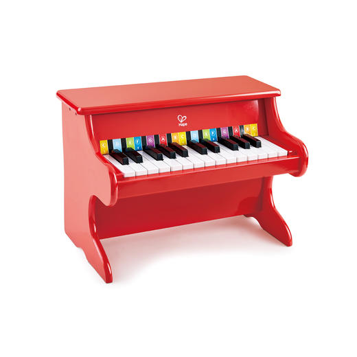Hape儿童木制机械小钢琴 3-6岁男女小孩儿童音乐玩具早教儿童节礼物 25键钢琴红色 E8466 商品图0