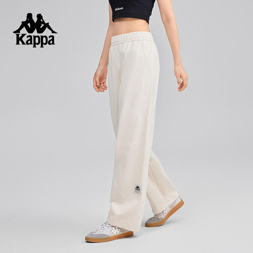 Kappa卡帕背靠背女款针织运动裤2025新款复古长裤休闲裤子直筒裤K0F42AK80 商品图2