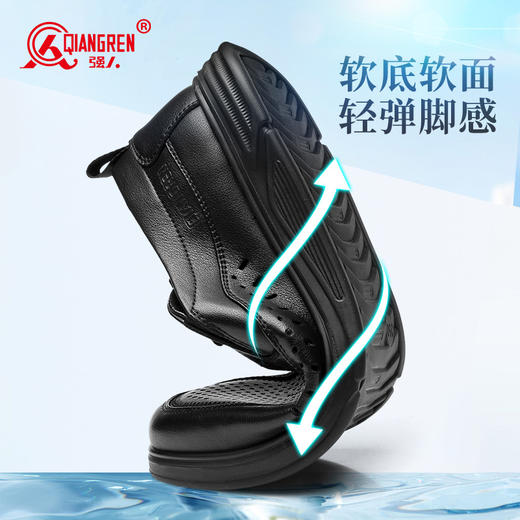 强人3515镂空皮鞋男真皮透气商务休闲鞋一脚蹬男士夏季凉鞋 商品图3