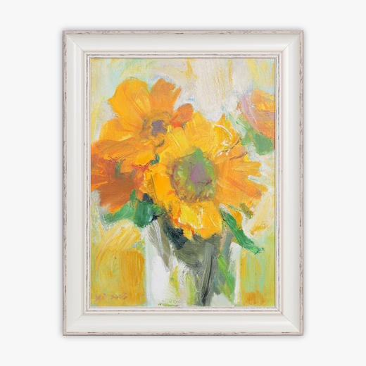 张西《向日葵》油画39CM*29CM 手绘油画布雅致小品【YH0047】 商品图0