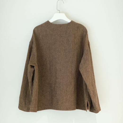 黄阿福 色织重磅亚麻衬衫 商品图3