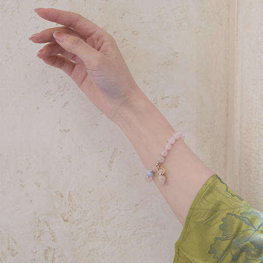 MELI&MOLI【火】芙蓉石迷你爱心瓶蓝纹玛瑙点缀手链【D类】 商品图1