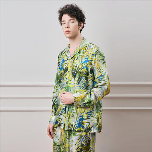 Solo seta男士真丝衬衫度假风桑蚕丝睡衣上装丝绸休闲2025年秋季 商品图3