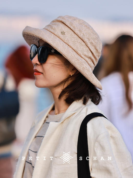 PETIT SCHAN小闪 #081 paper sailboat 纸帆船 棉混纺轻薄透气可折叠渔夫帽大檐显脸小度假遮阳帽子 商品图0