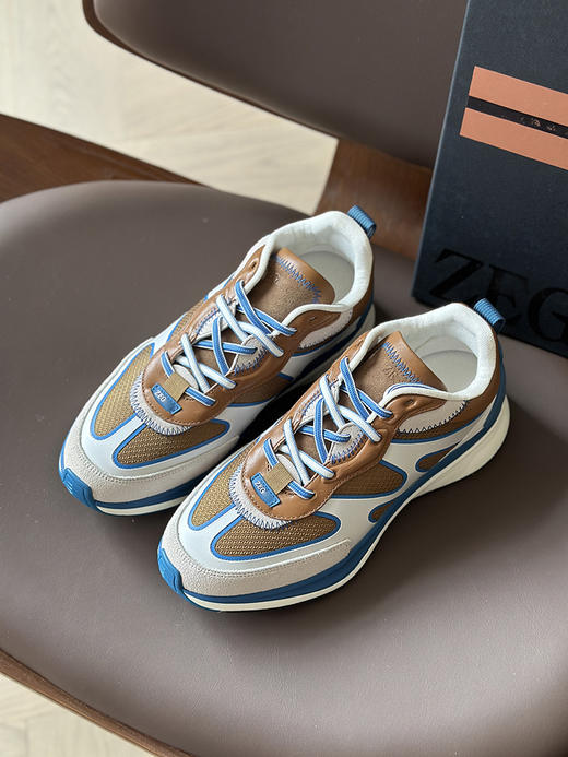 现货 THS-限时 杰尼家 麂皮/牛皮革拼接网布运动鞋 3色 AZ352 商品图2