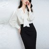 【高货kbnq】全新升级【铂金会员358/天猫479/差价121】(14922) 洛诗琳桑蚕丝衬衣女春季重磅真丝双乔法式V领蝴蝶结衬衫 商品缩略图2
