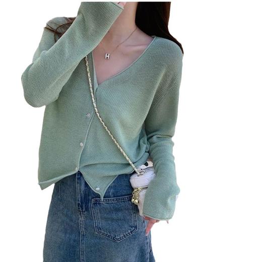 【防晒开衫薄款女冰丝针织外套】夏季外搭罩衫 2025新款上衣 白色空调衫  商品图4