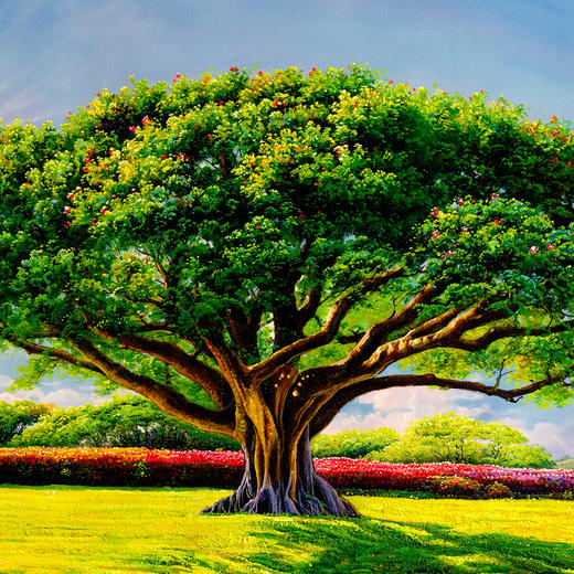 靠山画 翠木虹光 彩虹图 商品图1