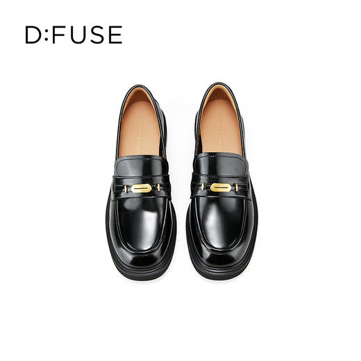 迪芙斯2025春季新款轻便通勤皮鞋英伦风轻量百搭乐福鞋DFD1112114 商品图9