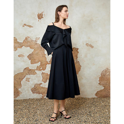 EITIE爱特爱通勤高腰显瘦休闲大裙摆a字半身裙夏季新款8206907 商品图7