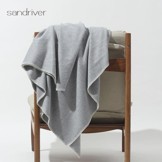 羊绒水波纹撞色锁边毯子SJF97P718N 商品图3