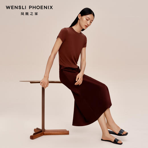 凤凰之家“晓梦迷蝴蝶”真丝家居半裙 商品图1