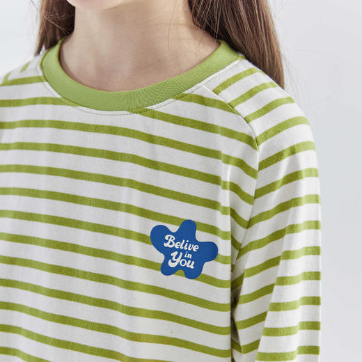 cicochild25年春季新款儿童百搭色彩条纹T恤长袖打底衫女童亲子款 商品图4