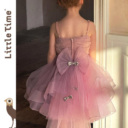 Littletime女童连衣裙2025春夏公主裙礼服头纱甜美网纱亮片大摆裙 商品图2
