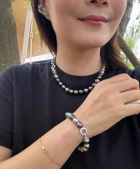 张子枫同款施华洛世奇珍珠月亮扣圆形扣（EJ）